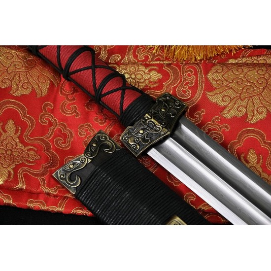 HIGH QUALITY CHINESE SWORD HAN JIAN FOLDED STEEL BLADE NICE MOUNTINGS