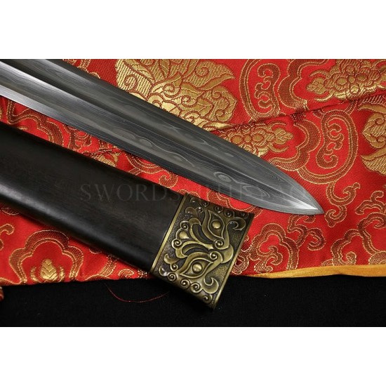 HIGH QUALITY CHINESE SWORD HAN JIAN FOLDED STEEL BLADE NICE MOUNTINGS