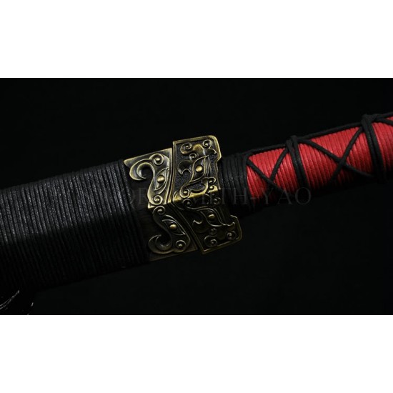 HIGH QUALITY CHINESE SWORD HAN JIAN FOLDED STEEL BLADE NICE MOUNTINGS