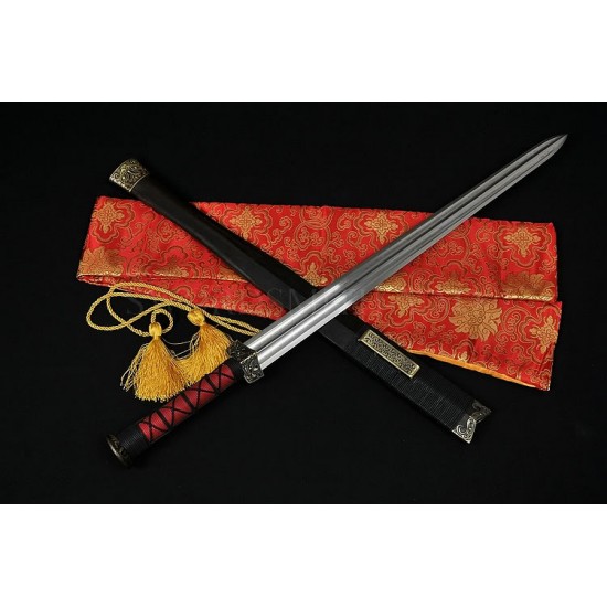 HIGH QUALITY CHINESE SWORD HAN JIAN FOLDED STEEL BLADE NICE MOUNTINGS