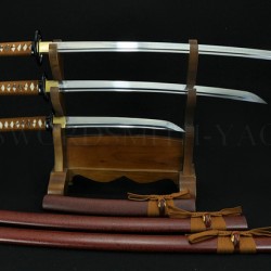 High Quality Japanese Sword Set KATANA+WAKIZASHI+TANTO High Caron Steel Oil Quenched Full Tang Blade