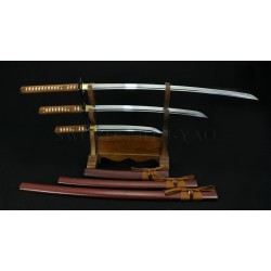High Quality Japanese Sword Set KATANA+WAKIZASHI+TANTO High Caron Steel Oil Quenched Full Tang Blade