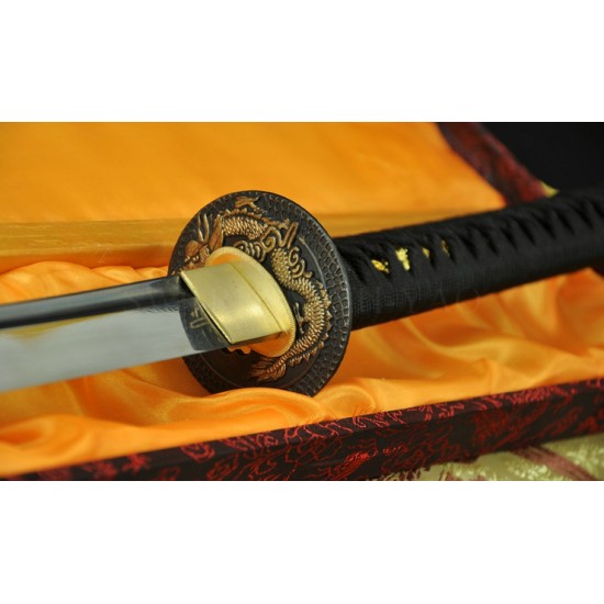 Fully Hand Forged Damascus Steel Oil Quenched Full Tang Blade Dragon Koshirae KATANA Japanese Samurai Sword