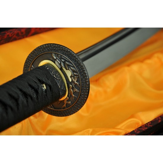 Fully Hand Forged Damascus Steel Oil Quenched Full Tang Blade Dragon Koshirae KATANA Japanese Samurai Sword