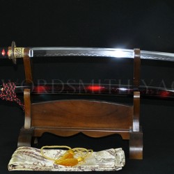 TRADITIONAL HAND FORGED JAPANESE SAMURAI SWORD SAKABATO (REVERSE-EDGED SWORD) CLAY TEMPERED BLADE