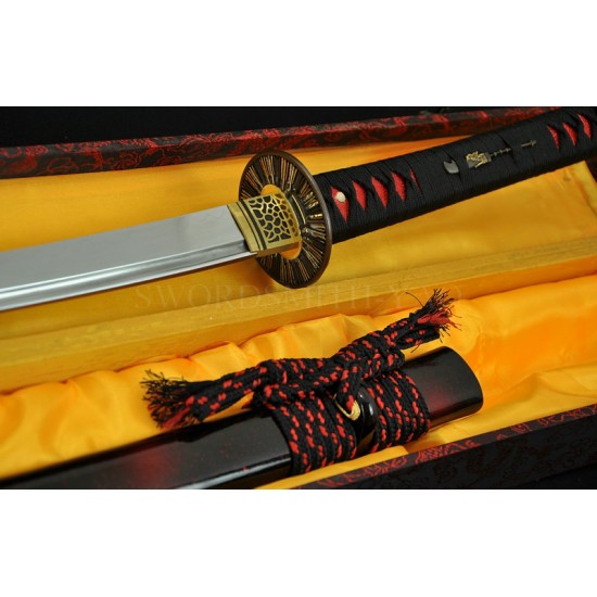 TRADITIONAL HAND FORGED JAPANESE SAMURAI SWORD SAKABATO (REVERSE-EDGED SWORD) CLAY TEMPERED BLADE