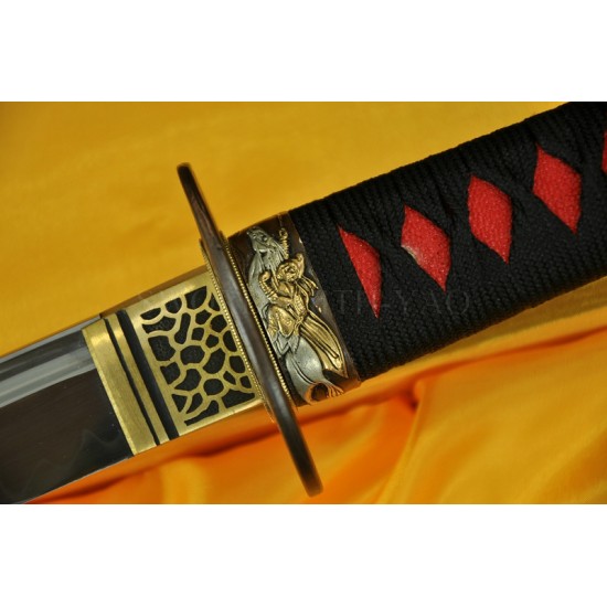 TRADITIONAL HAND FORGED JAPANESE SAMURAI SWORD SAKABATO (REVERSE-EDGED SWORD) CLAY TEMPERED BLADE