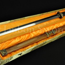 HIGH QUALITY HAND MADE CHINESE SWORD Qin JIAN FOLDED STEEL CLAY TEMPERED BLADE