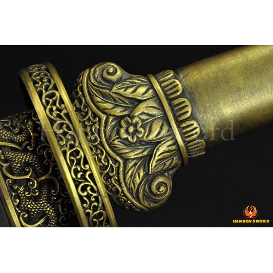 Traditional Hand Forged Chinese Sword Qing Dao Folded Steel Clay Tempered Blade HAZUYA Polished Razor