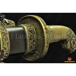 Traditional Hand Forged Chinese Sword Qing Dao Folded Steel Clay Tempered Blade HAZUYA Polished Razor