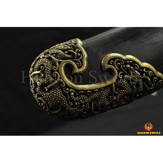 Traditional Hand Forged Chinese Sword Qing Dao Folded Steel Clay Tempered Blade HAZUYA Polished Razor