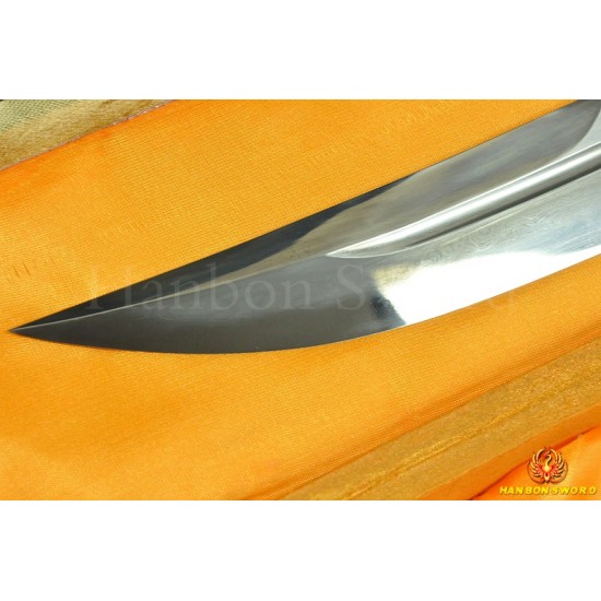 Traditional Hand Forged Chinese Sword Qing Dao Folded Steel Clay Tempered Blade HAZUYA Polished Razor