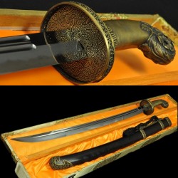 Traditional Hand Forged Chinese Sword Qing Dao Folded Steel Clay Tempered Blade HAZUYA Polished Razor