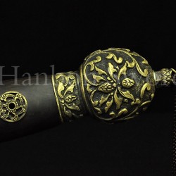 Traditional Hand Forged Chinese Sword Jian Folded Steel Clay Tempered Blade Feather Grain