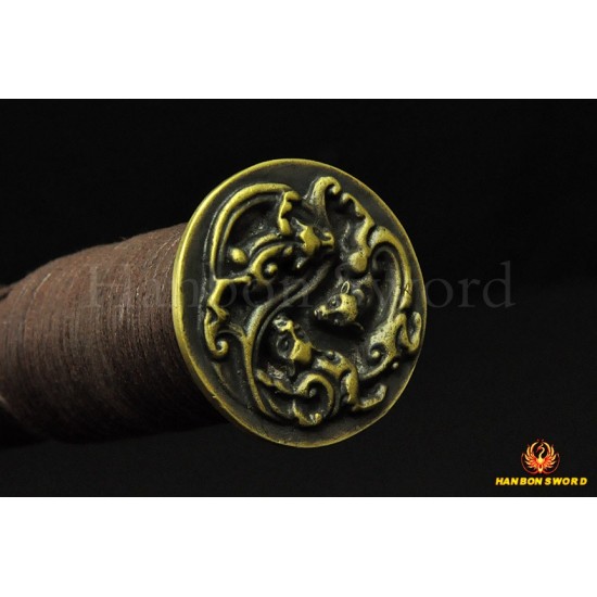 Traditional Hand Forged Chinese Sword HAN JIAN 8192 layers Folded Steel Full Tang Blade Brass Fittings