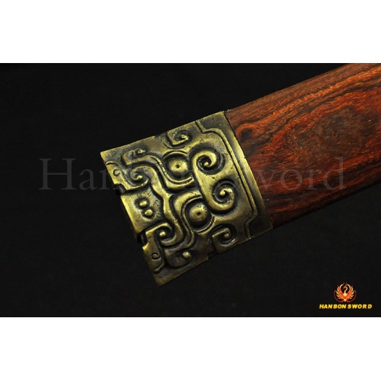 Traditional Hand Forged Chinese Sword HAN JIAN 8192 layers Folded Steel Full Tang Blade Brass Fittings