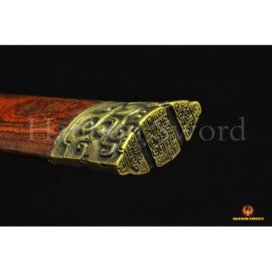 Traditional Hand Forged Chinese Sword HAN JIAN 8192 layers Folded Steel Full Tang Blade Brass Fittings