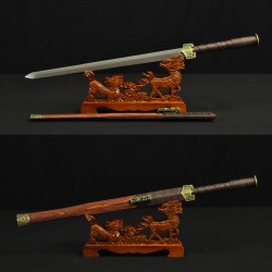 Traditional Hand Forged Chinese Sword HAN JIAN 8192 layers Folded Steel Full Tang Blade Brass Fittings