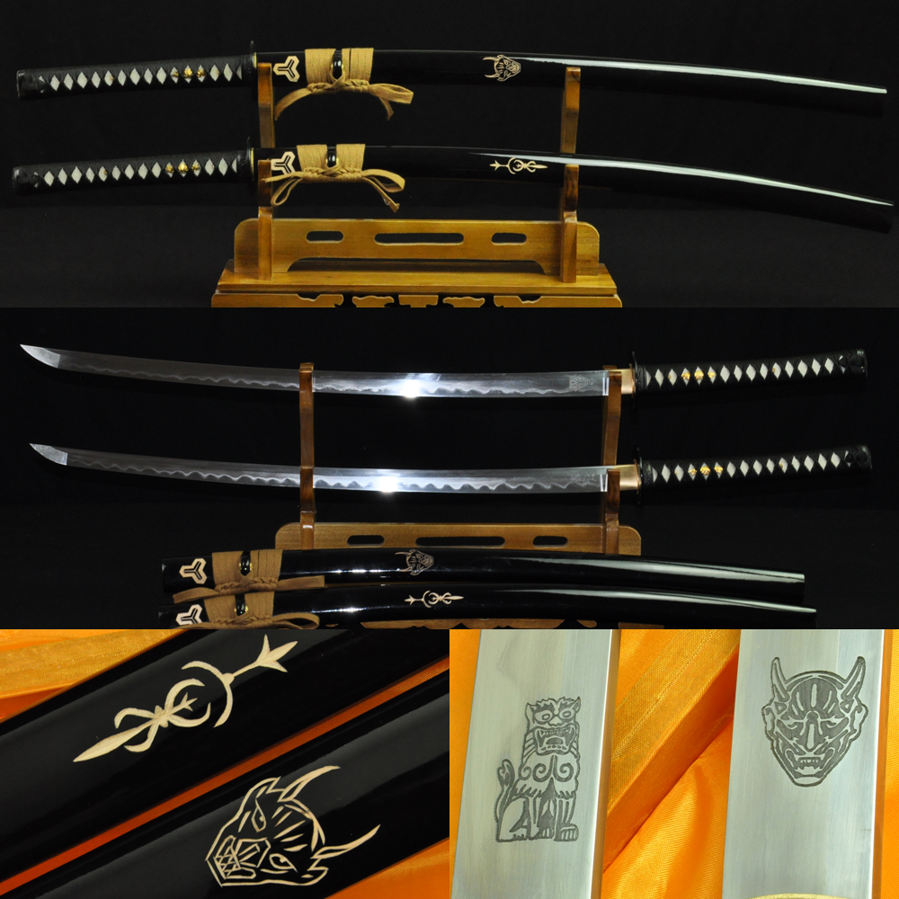 Kill Bill Sword Set (BILL+BRIDE SWORDS) Damascus steel clay