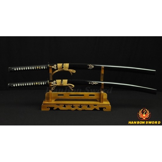 Kill Bill Sword Set (BILL+BRIDE SWORDS) Damascus steel clay tempered blade