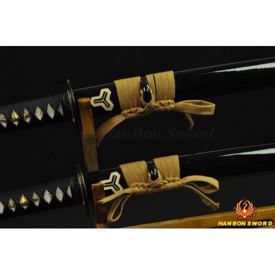 Kill Bill Sword Set (BILL+BRIDE SWORDS) Damascus steel clay tempered blade