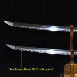 Kill Bill Sword Set (BILL+BRIDE SWORDS) Damascus steel clay tempered blade
