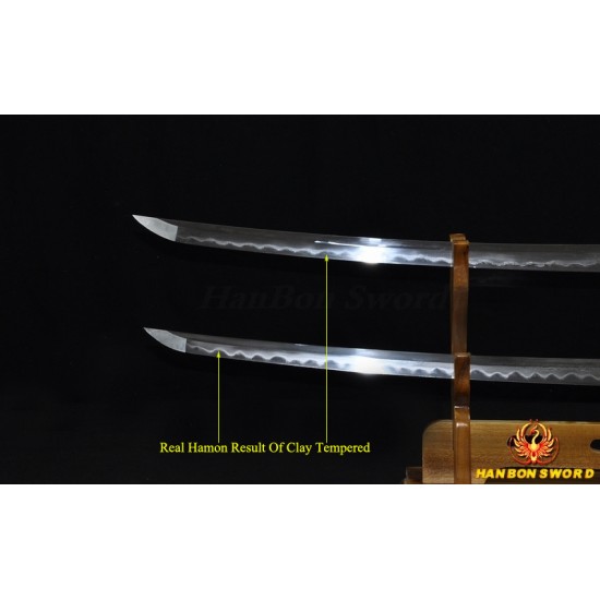 Kill Bill Sword Set (BILL+BRIDE SWORDS) Damascus steel clay tempered blade