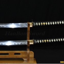 Kill Bill Sword Set (BILL+BRIDE SWORDS) Damascus steel clay tempered blade