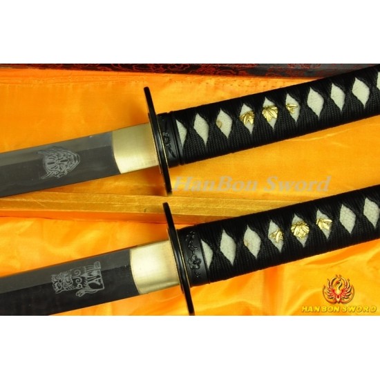 Kill Bill Sword Set (BILL+BRIDE SWORDS) Damascus steel clay tempered blade