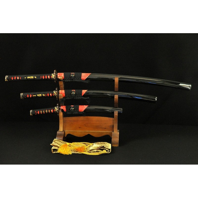 1095 High Carbon Steel Clay Tempered Samurai Sword Daisho Set 