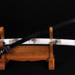 HAND MADE JAPANESE SAMURAI SWORD BLACK STEEL Oil Quenched FULL TANG BLADE