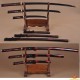 Japanese Samurai Dragon Swords Set katana+wakizashi+tanto Black Full Tang Blade