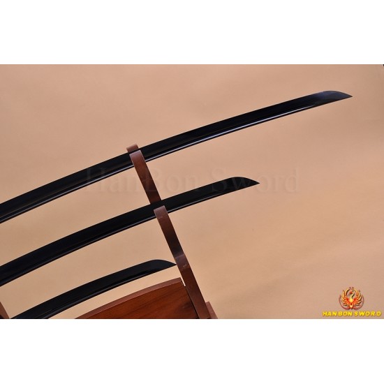 Japanese Samurai Dragon Swords Set katana+wakizashi+tanto Black Full Tang Blade