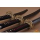 Japanese Samurai Dragon Swords Set katana+wakizashi+tanto Black Full Tang Blade