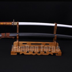  Japanese KATANA SWORD Handmade Samurai Sword Folded Pattern Steel Blade With Copper Tsuba