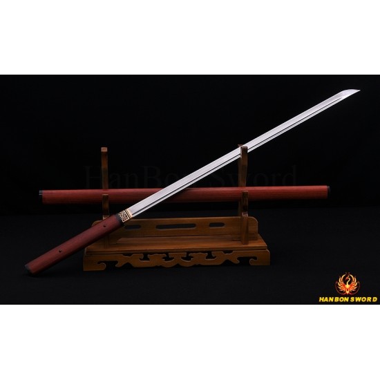 Hand Forged ZATOICHI Japanese Sword Ninjato Shirasaya Damascus Folded Steel Blade