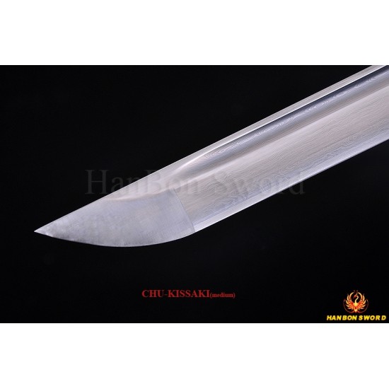 Hand Forged ZATOICHI Japanese Sword Ninjato Shirasaya Damascus Folded Steel Blade