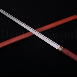 Hand Forged ZATOICHI Japanese Sword Ninjato Shirasaya Damascus Folded Steel Blade