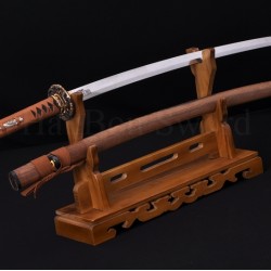 Hand Forged Damascus Steel Clay Tempered Blade Dragon Hawk Koshirae Hualee Saya Japanese KATANA Samurai Sword