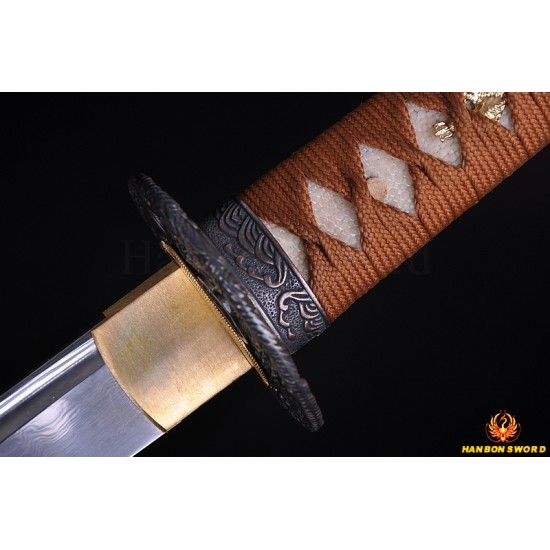 Handmade Ninjato Sword Damascus Steel Full Tang Blade