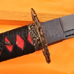 BLACK FULL TANG BLADE DRAGON KOSHIRAE KATANA HAND MADE Oil Quenched JAPANESE SAMURAI SWORD for sale