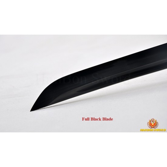 Black Dragon WAKIZASHI Japanese Samurai Sword Black high carbon steel blade Traditional Handmade