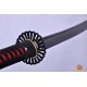 Japanese Sword KATANA Black&Red Damascus Oil Quenched Full Tang Blade Iron Koshirae 