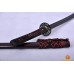 Japanese Sword Black&Red Damascus Oil Quenched Full Tang Blade Iron Koshirae 