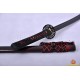 Japanese Sword KATANA Black&Red Damascus Oil Quenched Full Tang Blade Iron Koshirae 
