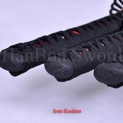 High Quality Japanese Sword Set KATANA+WAKIZASHI+TANTO Black&Red Damascus Full Tang Blade