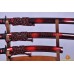 High Quality Japanese Sword Set Black&Red Damascus Full Tang Blade