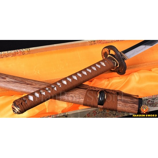 HIGH QUALITY JAPANESE SAMURAI SWORD KATANA SNAKE KOSHIRAE CLAY TEMPERED FULL TANG BLADE