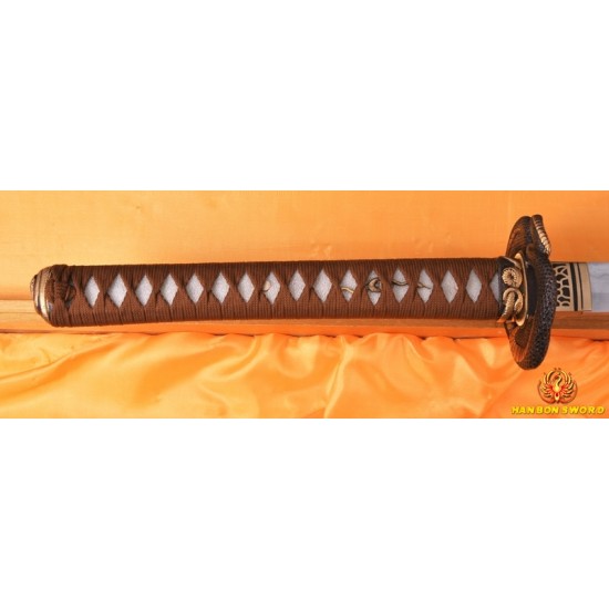 HIGH QUALITY JAPANESE SAMURAI SWORD KATANA SNAKE KOSHIRAE CLAY TEMPERED FULL TANG BLADE