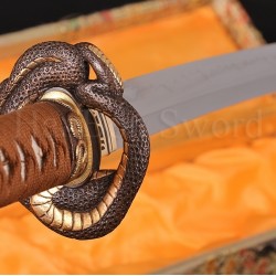 HIGH QUALITY JAPANESE SAMURAI SWORD KATANA SNAKE KOSHIRAE CLAY TEMPERED FULL TANG BLADE